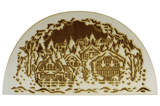 Holzschnitt Rustikale Landschaft, deko, geschenk - Styon