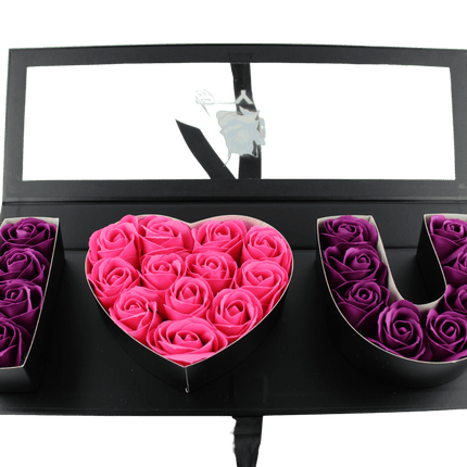 Ich liebe dich-Box,schwarz,Fenster,lila/rosa Rosen - Styon