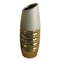 Moderne runde Vase gold/creme,Material: Keramik,Farbe gold - Styon