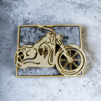 Motorraddekoration in Holz eingraviert deko, geschenk - Styon