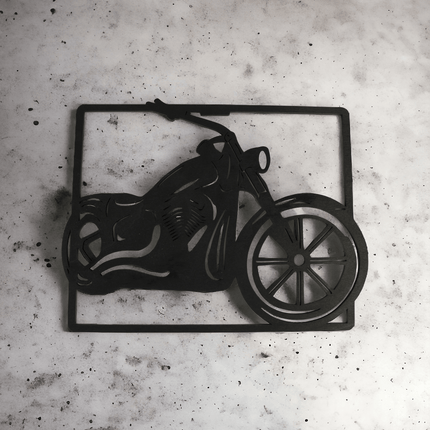 Motorraddekoration in Holz eingraviert schwarz, deko - Styon
