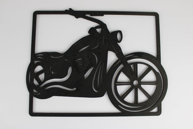 Motorraddekoration in Holz eingraviert schwarz, deko - Styon
