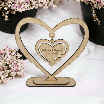 Personalisiertes Herz, ideales Geschenk zur Hochzeit und Valentinstag - Styon
