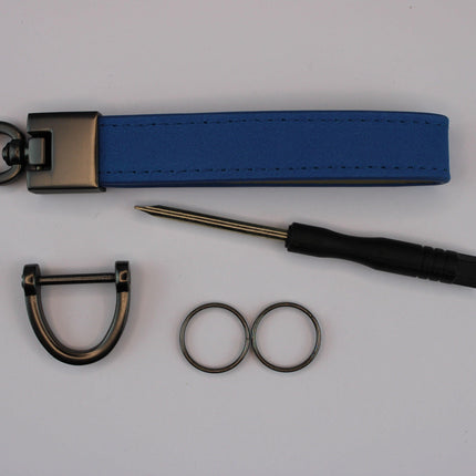 Schlüsselanhänger aus Naturleder Blau, Autoschlüssel - Styon