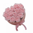 Seifenblumen-Geschenkstrauß - 13 rosa Rosen - Herz - Styon