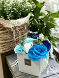 Seifenblumenstrauß - Blaue Hochzeit Geburtstag Geschenk - Styon