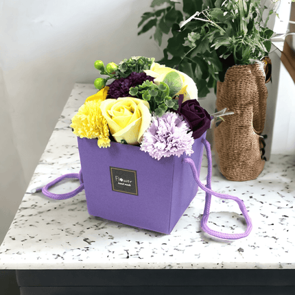 Seifenblumenstrauß - Purple Flower Garden Geburtstag Geschenk - Styon