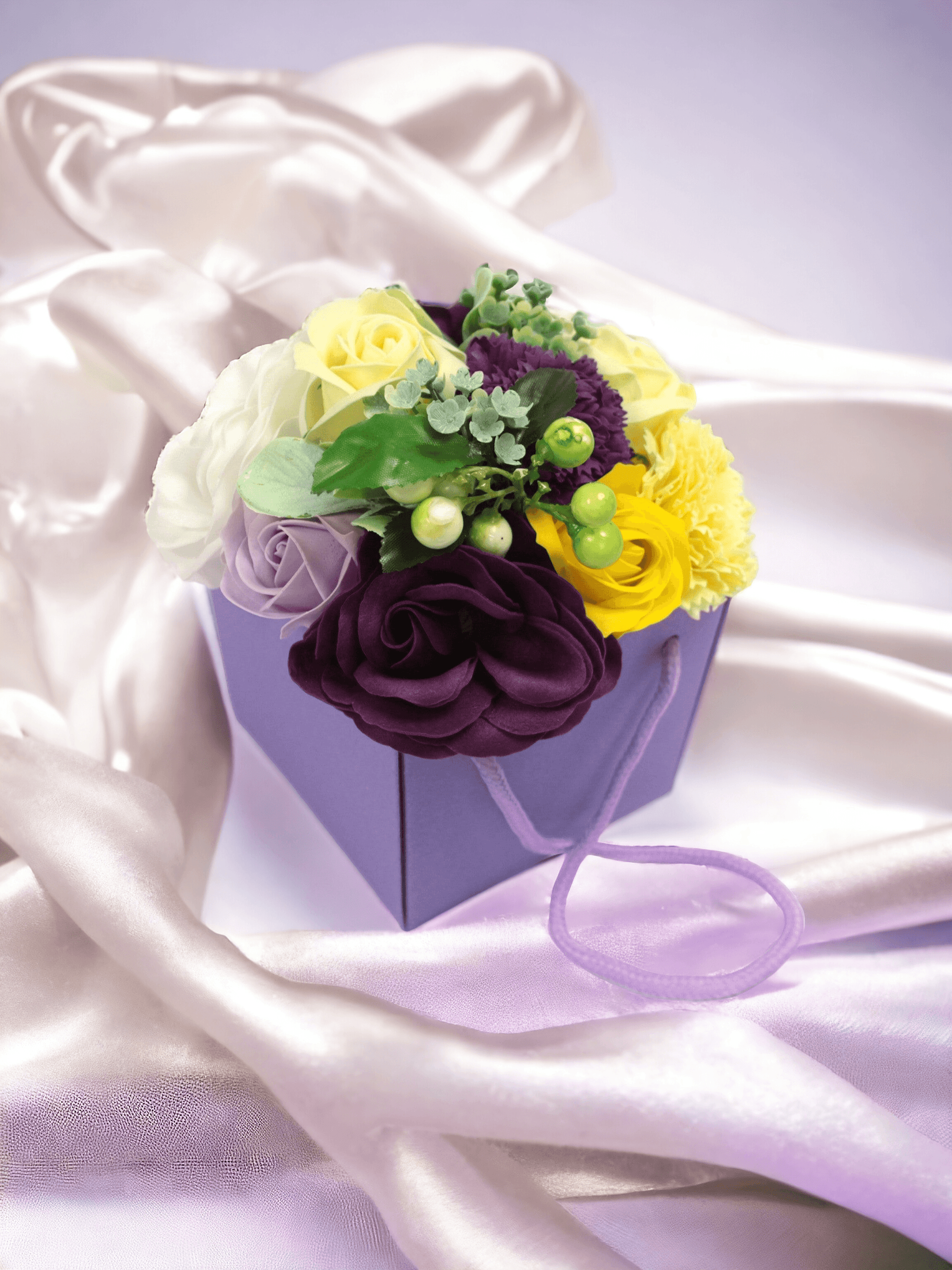 Seifenblumenstrauß - Purple Flower Garden Geburtstag Geschenk - Styon