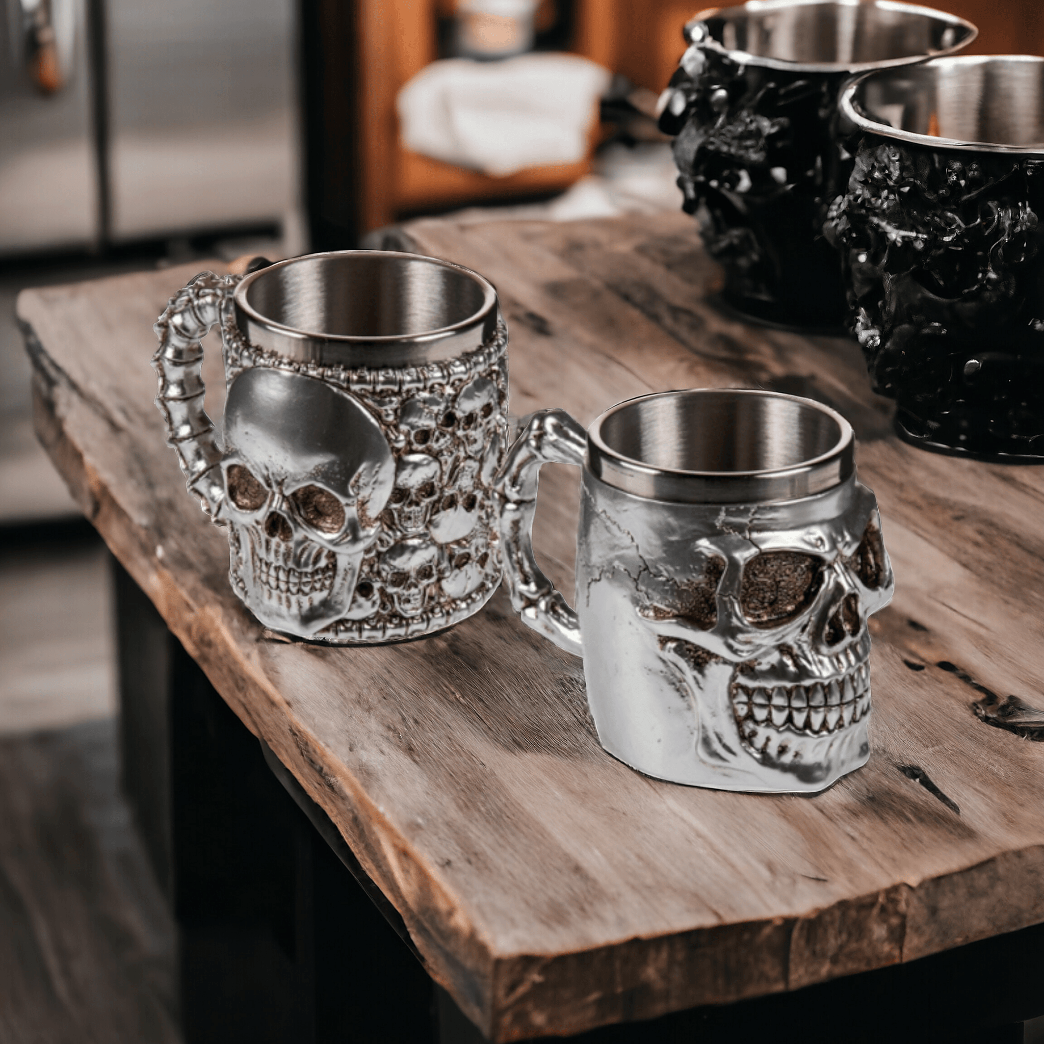 Silberner Totenkopfbecher, Tasse, Geschenk - Styon