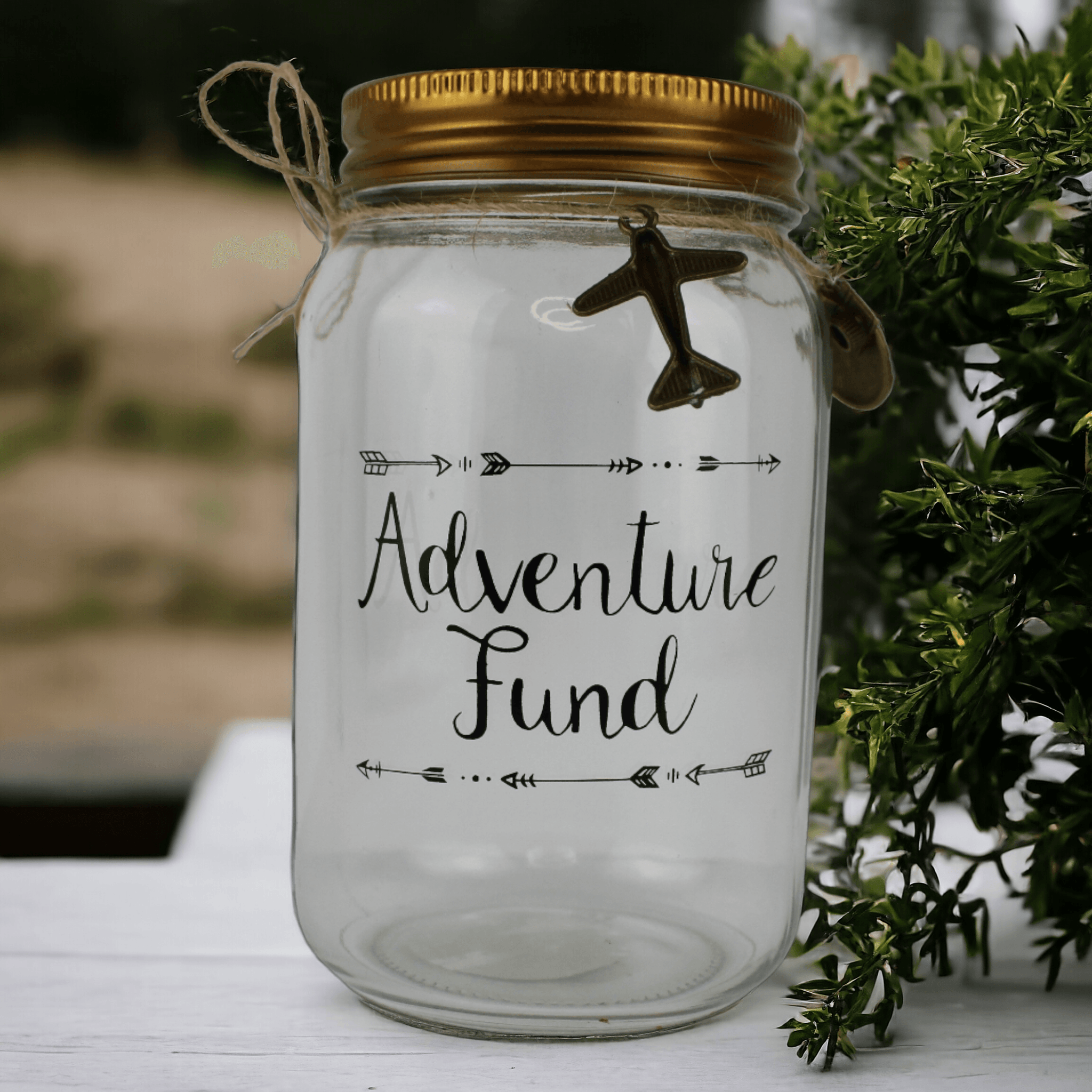 Spardose Adventure Fund,Glas, Geldgeschenk - Styon