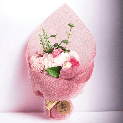 Stehender Seifenblumenstrauß - Rosa Geburtstag Geschenk - Styon