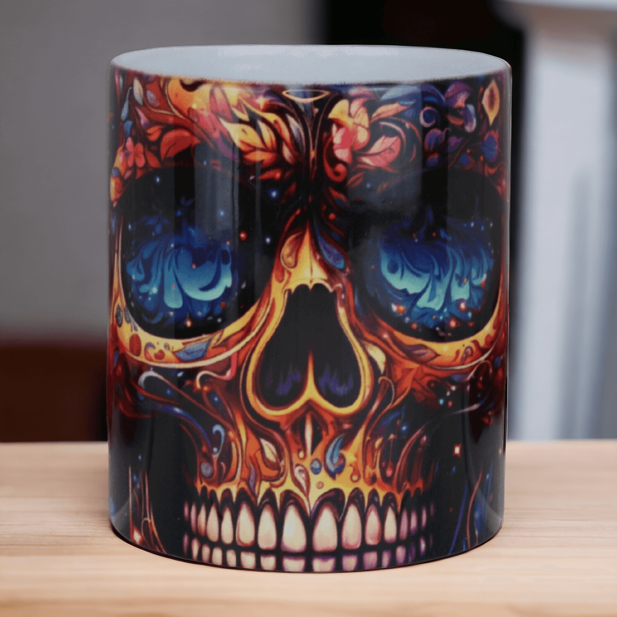 Tasse mit floralem Totenkopf 11 oz Halloween - Styon