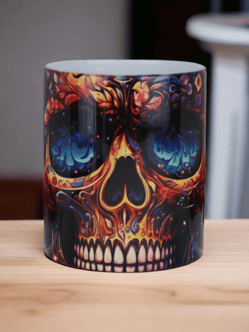 Tasse mit floralem Totenkopf 11 oz Halloween - Styon