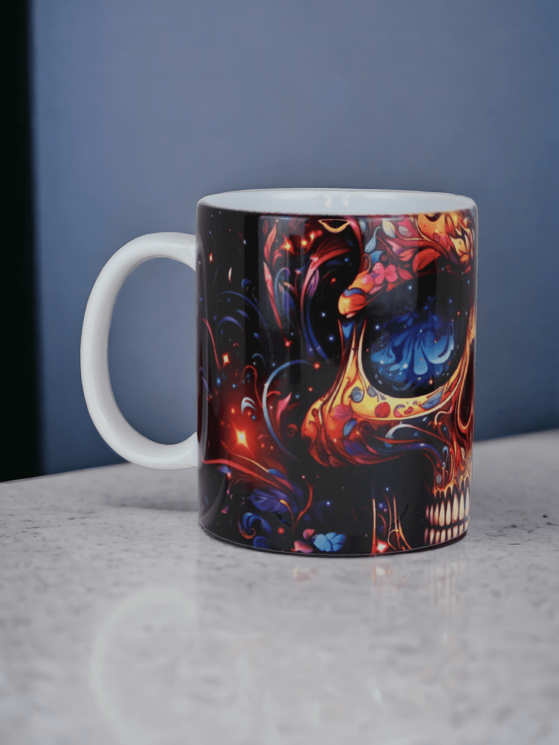 Tasse mit floralem Totenkopf 11 oz Halloween - Styon