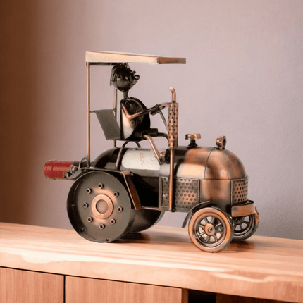 Traktor Weinflaschenhalter, Metall, Vintage-Look, kupferfarben - Styon