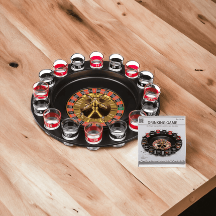 Trinkspiel, Roulette, mit 16 Gläsern und 2 Kugeln - Styon