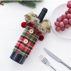 Weihnachts-Weinflaschenhüllen aus Leinen für festliche Tischdeko - Styon