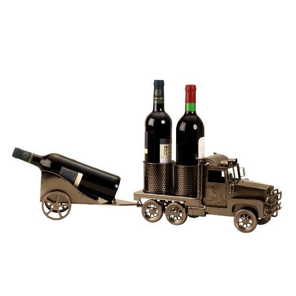 Weinflaschenregal LKW mit Anhänger Vintage für 3 Flaschen - Styon